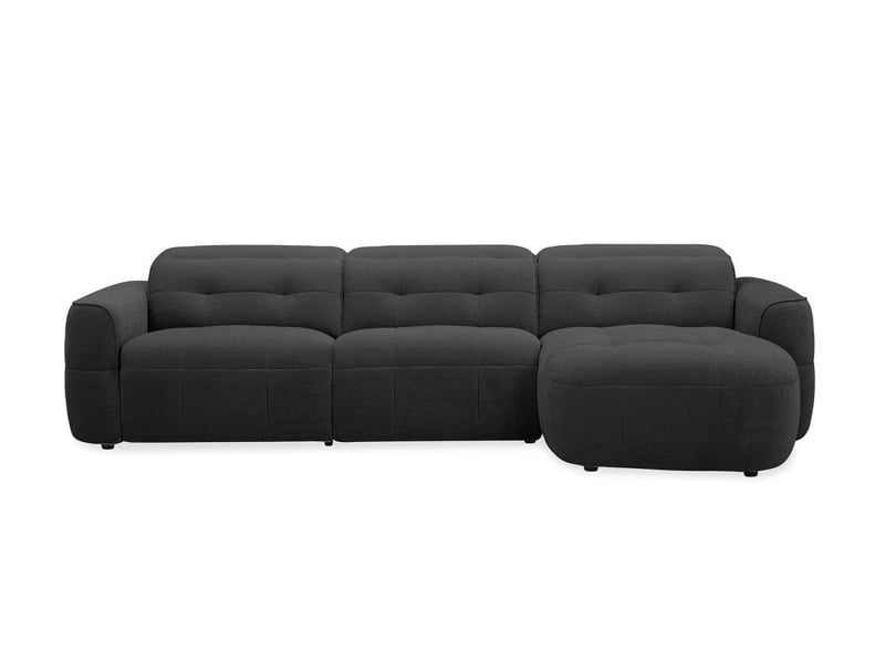 Canapé d'angle relax électrique en tissu gris ferdinand - angle droit KM7935-3M-GRI - Conforama E