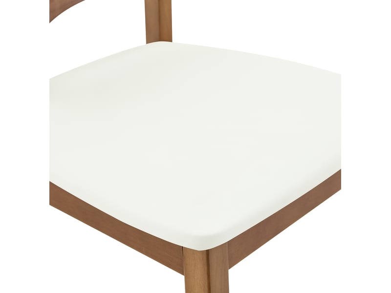  Lot de 2 chaises de salle à manger, bois, chaise cuisine, chaise contemporaine, dossier papillon, style contemporain, blanc  - Conforama D