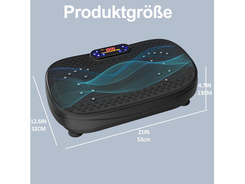 Plateforme vibrante d'entraînement 53 x 32 x 13 cm noire, abs, bandes de résistance, vitesse réglable - Conforama C
