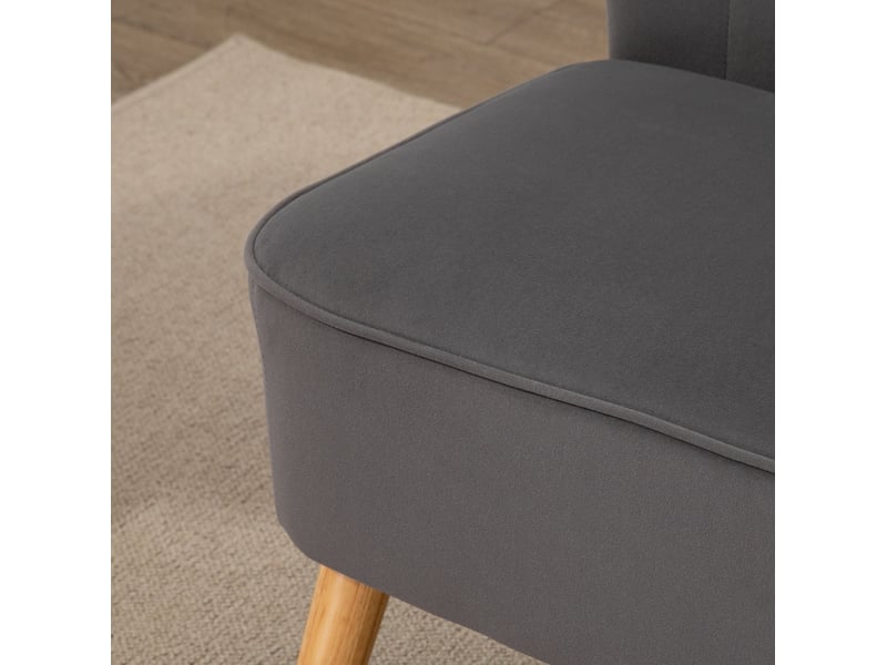  Canapé 2 places 117 x 56,5 x 77 cm gris foncé en polyester, mousse avec ressorts et dossier souple  - Conforama E