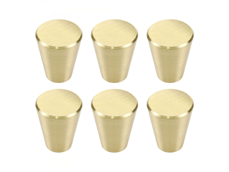  Jeu de 10 poignées de meuble en laiton brossé (coniques), boutons dorés pour tiroirs, armoires, salles de bain et cuisines  - Conforama A