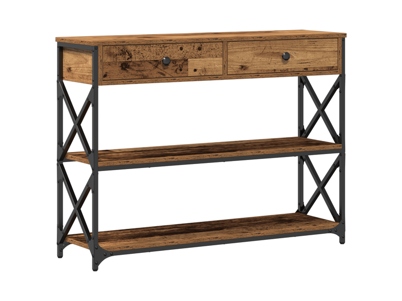  Table console - table d'appoint - table d' entrée avec tiroir bois ancien 100 x 28 x 75 cm  - Conforama A