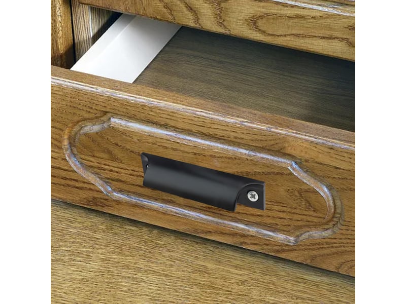  Lot de 4 poignée meuble, noir aluminium poignée de porte coulissante,90 mm noir  - Conforama E