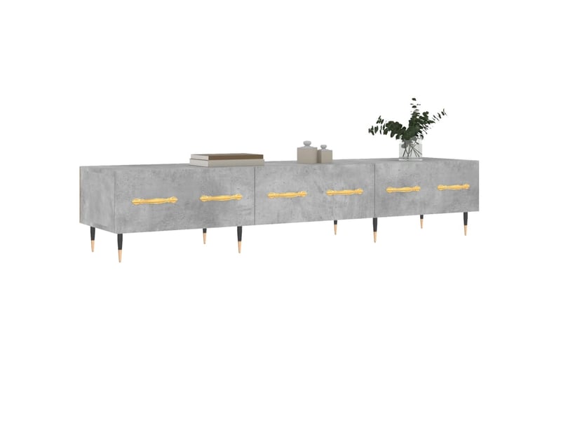  Meuble tv - banc tv - meuble de rangement gris béton 150x36x30 cm bois d'ingénierie  - Conforama C