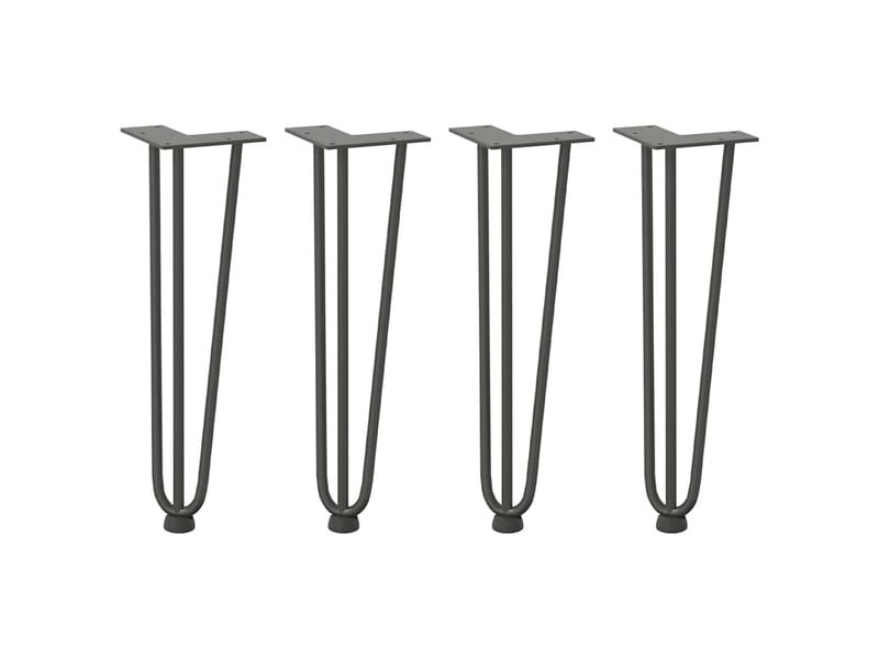  Lot de 4 pieds en épingle à cheveux design moderne pour table basse 42 x 12 x 12 cm en acier massif anthracite 02_0056741  - Conforama A
