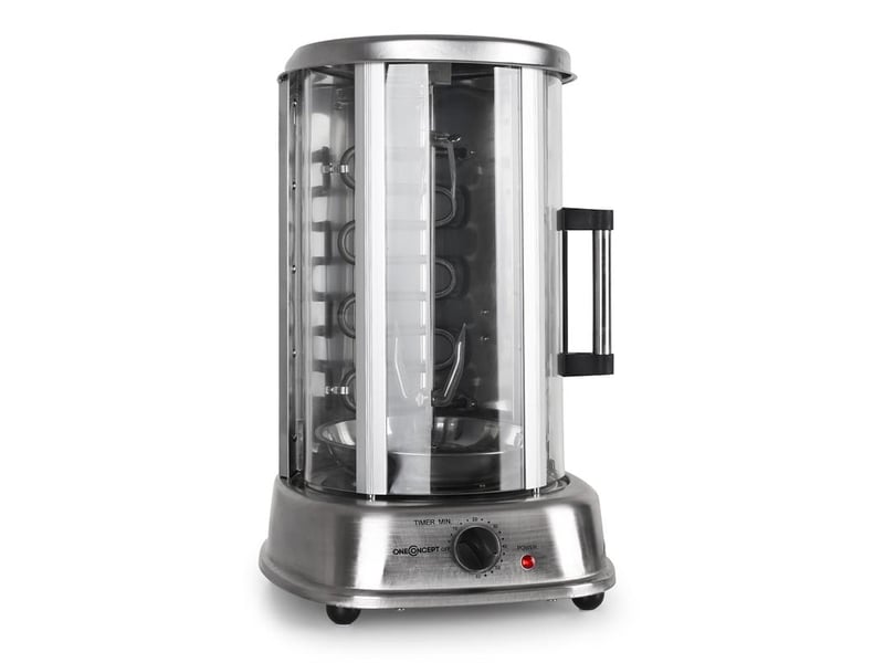 Oneconcept kebab master pro grill vertical électrique - tourne broche 1500w - acier - Conforama B