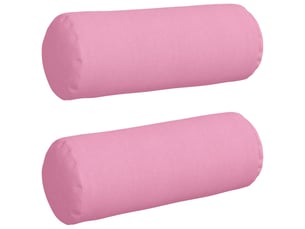 Lot de 2 coussins d'accent, coussins décoratifs, coussins lombaires tissu rose ø 25 x 70 cm cf56705