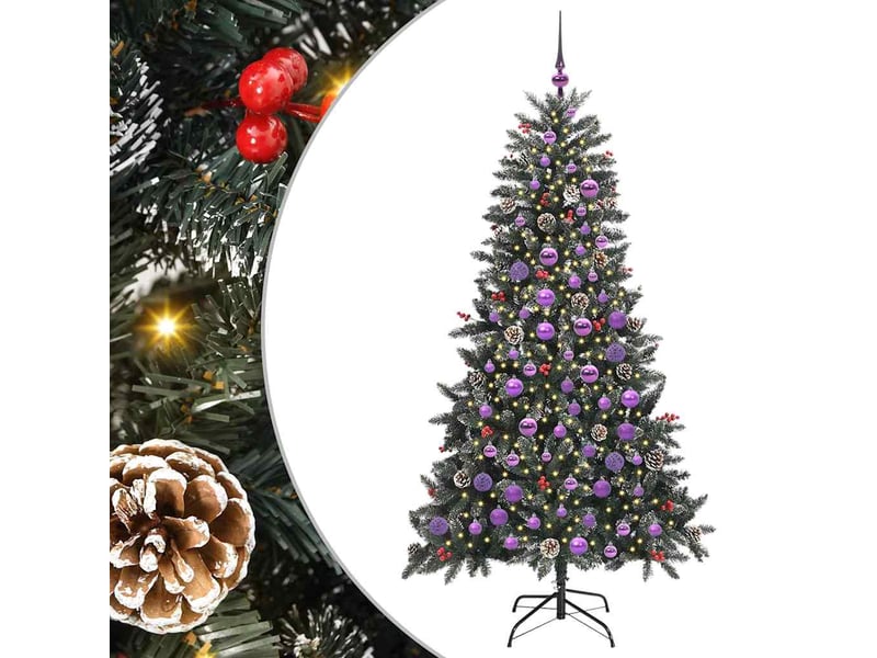  Sapin de noël - arbre de noël artificiel vert 180 cm pvc, plastique et acier  - Conforama A