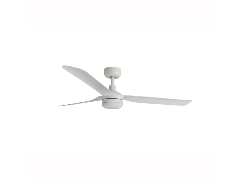  Faro ventilateur de plafond avec lumiere led acier blanc mat moteur dc 6 vitesses fonction inversee compatible plafonds inclines punt m faro-338141s  - Conforama A