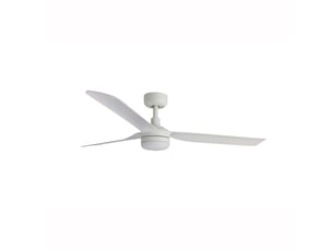 Faro ventilateur de plafond avec lumiere led acier blanc mat moteur dc 6 vitesses fonction inversee compatible plafonds inclines punt m faro-338141s