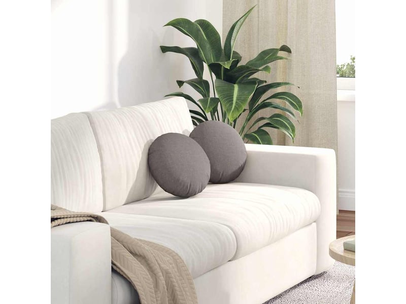 Lot de 2 coussins de siège, coussins décoratifs tissu taupe ø30 x 13 cm cf59863 - Conforama B