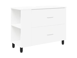 Unité de vanité de salle de bain, meuble de rangement blanc 80x35x60 cm