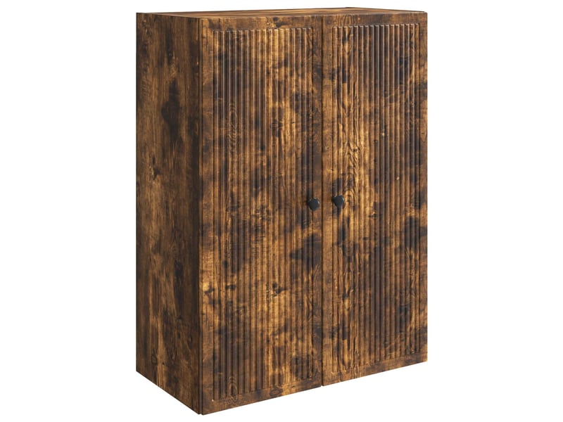  Armoire murale salon chêne fumé 66x34,5x90cm bois d'ingénierie shl2136  - Conforama A