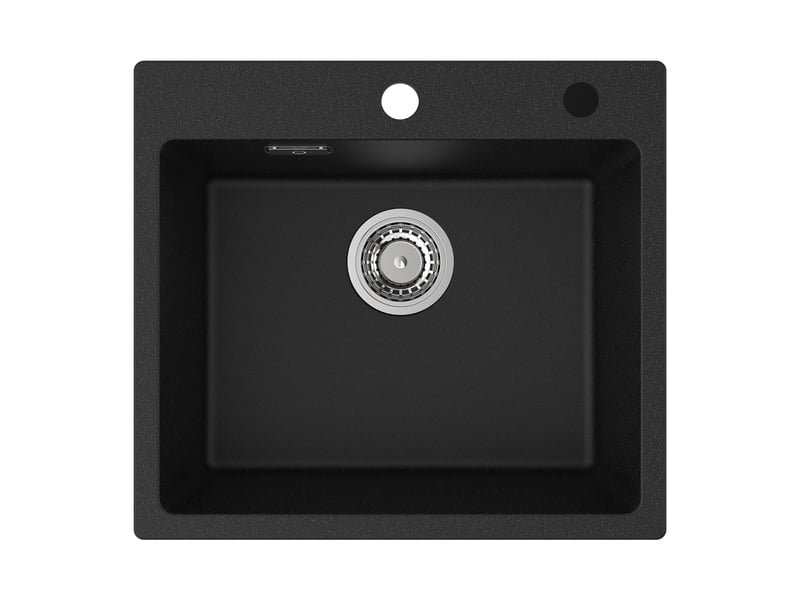  Cecipa max évier en granit noir - évier de cuisine 50x45 cm - avec système d’évacuation  - Conforama A