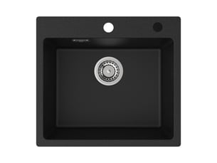 Cecipa max évier en granit noir - évier de cuisine 50x45 cm - avec système d’évacuation
