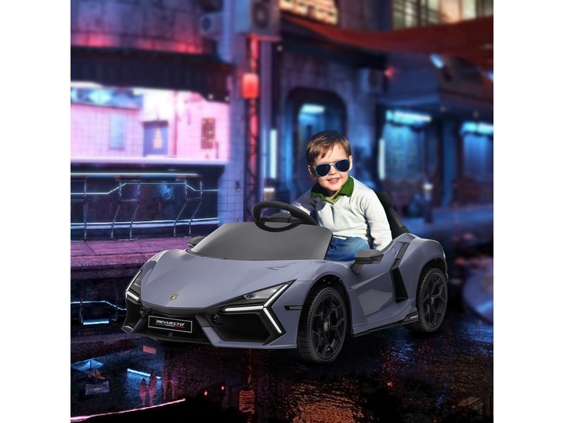  Voiture électrique pour enfants de 3 à 5 ans, conduite souple, télécommandée, avec klaxon, en plastique et métal, grise  - Conforama C