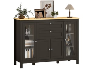 Buffet 2 porte(s) 2 tiroir(s) PANGIVO - 120 cm coloris noir