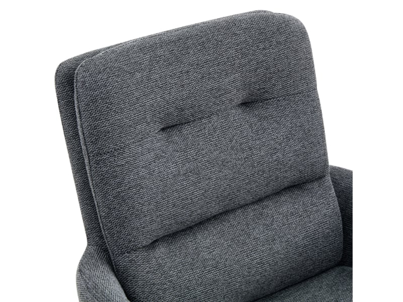 Ensemble de 2 chaises pivotantes, design luxueux, lin gris foncé, pieds noirs en métal, pivot silencieux 360° - Conforama D