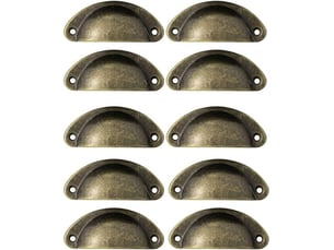 Lot de 10 poignées de tiroir rétro en métal pour meubles de cuisine porte d'armoire placards avec boutons meubles en laiton antique