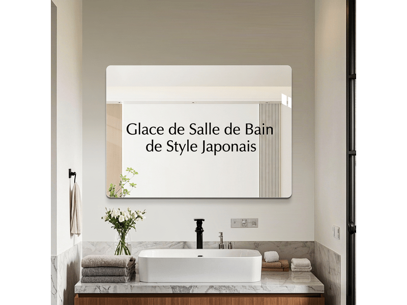  Miroir de salle de bain 50x70 cm sans cadre, angles arrondis, argenté  - Conforama B