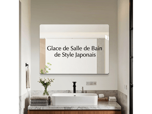 Miroir de salle de bain 50x70 cm sans cadre, angles arrondis, argenté