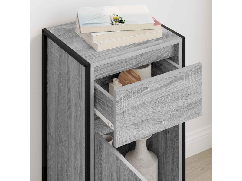  Buffet - bahut - meuble de rangement gris sonoma 43 x 36 x 75,5 cm bois d'ingénierie  - Conforama D