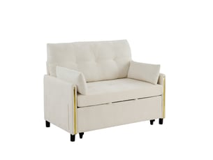 Canapé droit convertible MODFU  2 places Tissu beige