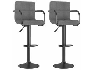 Lot de 2 tabouret de bar, chaise de bar gris clair tissu shl27676