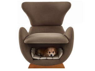 Fauteuil lounge design marron en tissu résistant aux griffures, niche intégrée pour votre petit compagnon, 66 x 69 x 76 cm