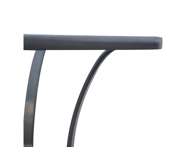  Table de jardin haute carrée 68,5 x 68,5 x 84 cm noire, métal et verre trempé, pour balcon et terrasse  - Conforama E