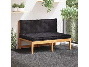 Lot de 2 coussins de plancher de palette coton noir cf59757