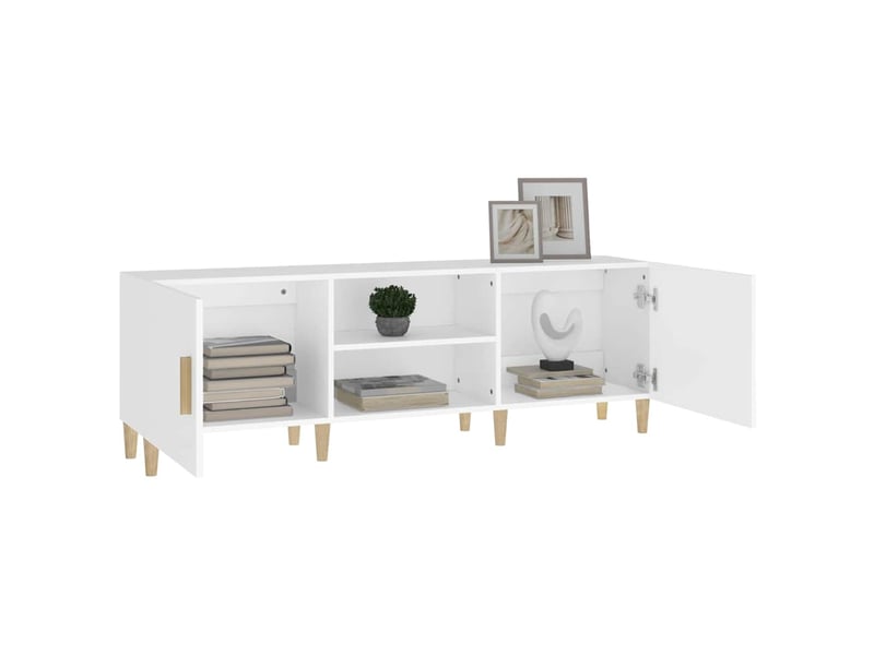  Meuble tv - banc tv - meuble de rangement blanc 150x30x50 cm bois d'ingénierie  - Conforama D