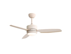 Ventilateur de plafond 46 pouces avec éclairage led, 6 vitesses, blanc cassé