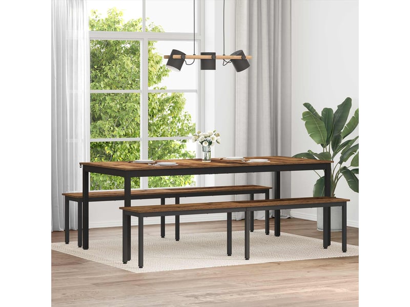  Banc d'entrée, banc d'intérieur bois ancien 200x35x45 cm bois d'ingénierie  - Conforama B