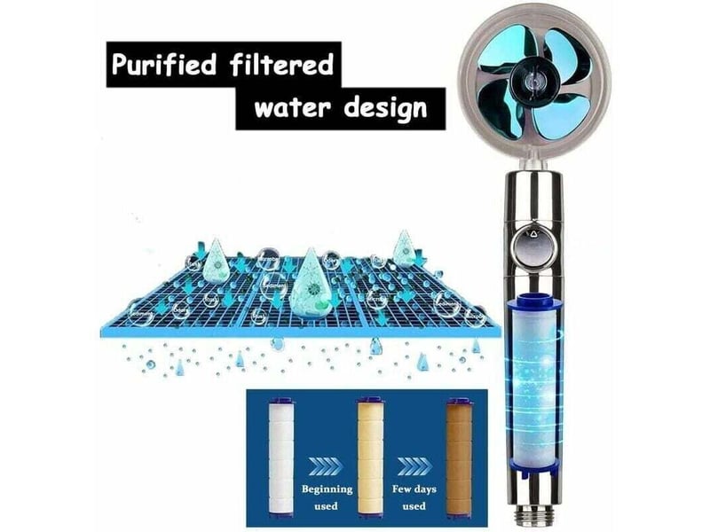  Pommeau douche haute pression wappiot anti-calcaire, filtre 4 éléments pp pour salle de bain  - Conforama C