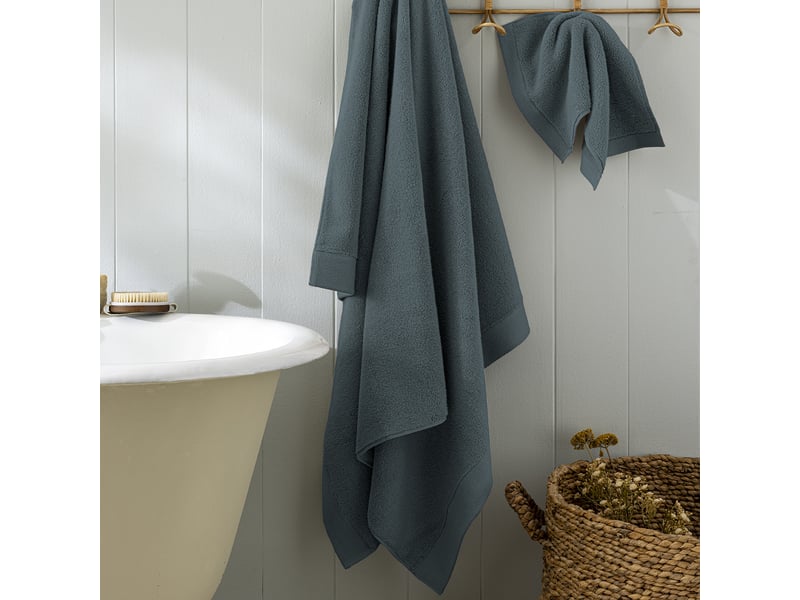 Drap de bain softy 100 x 150 cm éponge zero twist 100% coton peigné 600 gm² orage CP-DDBAINSOFTY-ORAGE - Conforama E