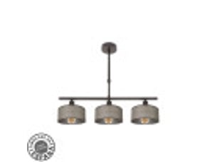 Lampe de plafond fabrilamp gilda marron 3 x e14 hauteur réglable 39-56 cm 55x14 cm