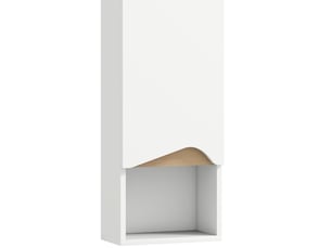Armoire murale de salle de bains 30x17x67 cm porte soft-close et niche ouverte panneau de particules blanc