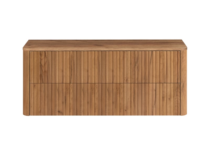  Plan de travail linea 120 cm chêne craft d'or pour meuble de salle de bain avec angles arrondis  - Conforama W