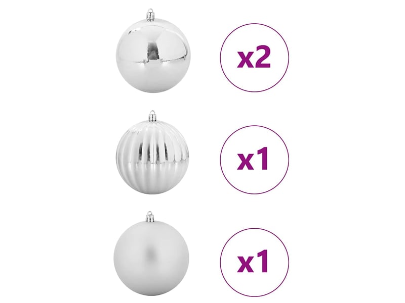  Ensemble de boules de noël xxl 4 pcs argenté ø 20 cm plastique  - Conforama C