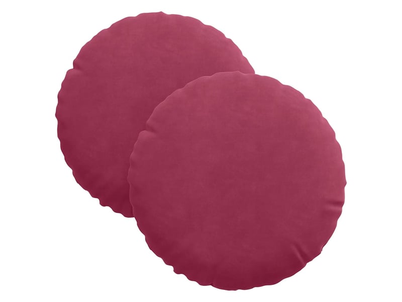  Lot de 2 coussins de siège, coussins décoratifs velours bordeaux ø30 x 13 cm cf59886  - Conforama A