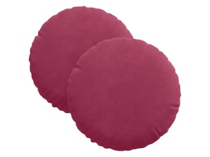 Lot de 2 coussins de siège, coussins décoratifs velours bordeaux ø30 x 13 cm cf59886