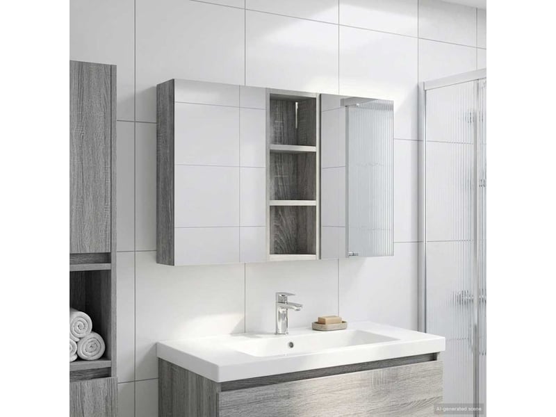  Ensemble de meubles de salle de bain 3 pcs 80x10.5x50 cm shl9767  - Conforama B