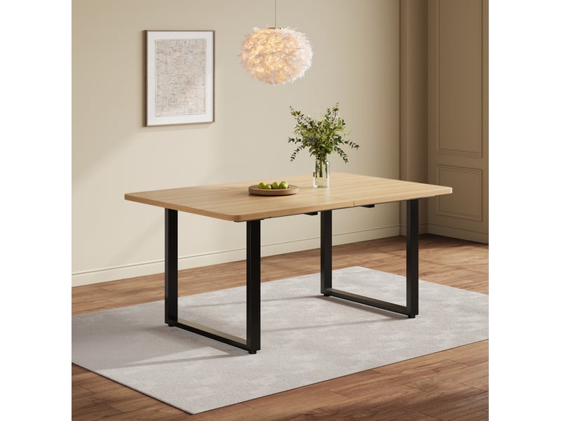  Table à manger extensible 6 à 10 places 220x80x75 cm en mdf coloris chêne  - Conforama D