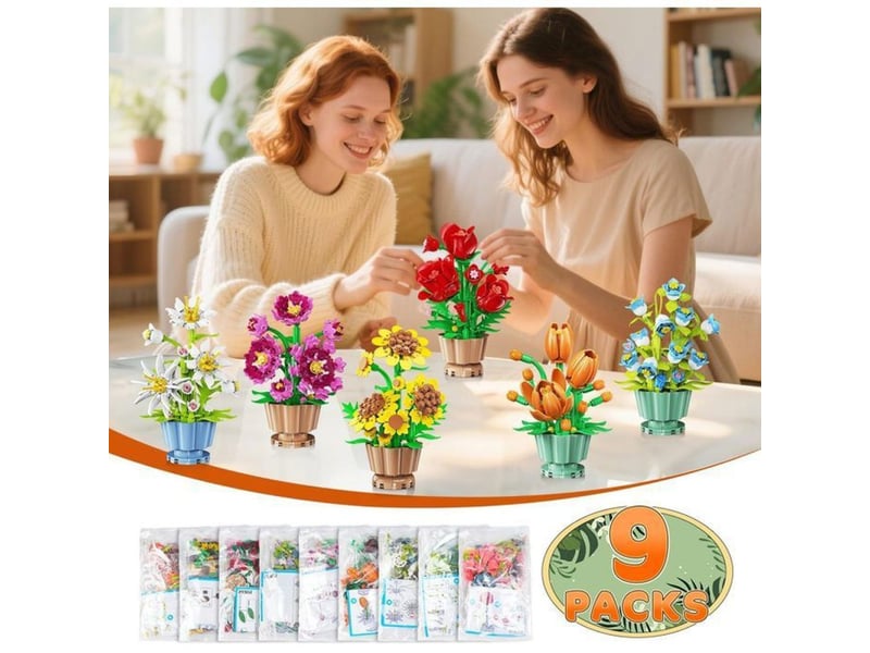  Jeu de construction diy fleurs miniatures 9 modèles 1462 pièces 151498_AAAWF84594_6_DROPFR - Conforama B