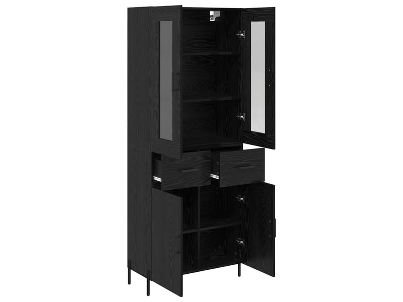  Buffet - haut armoire chêne noir 69,5 x 34 x 180 cm bois d'ingénierie  - Conforama E