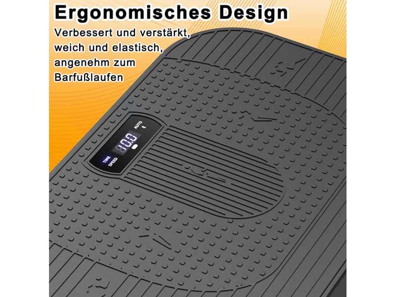  Plateforme vibrante 47,8 x 32,2 x 11,5 cm noire en abs, caoutchouc et acier avec musique bluetooth  - Conforama D