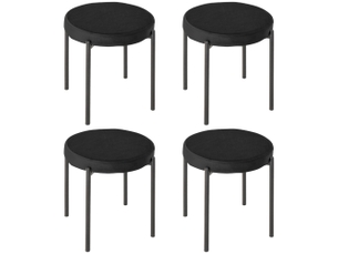 Lot de 4 tabourets de salle à manger empilables,41,5x41,5x46 cm,velours,noir
