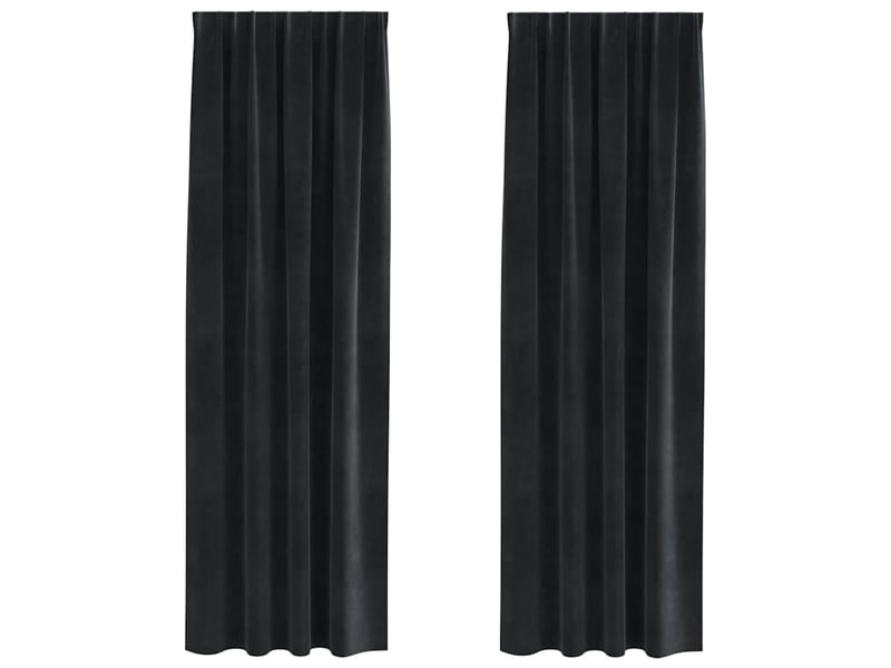  Lot de 2 rideaux, rideaux de fenêtre noir 140 x 225 cm velours cf44095  - Conforama A