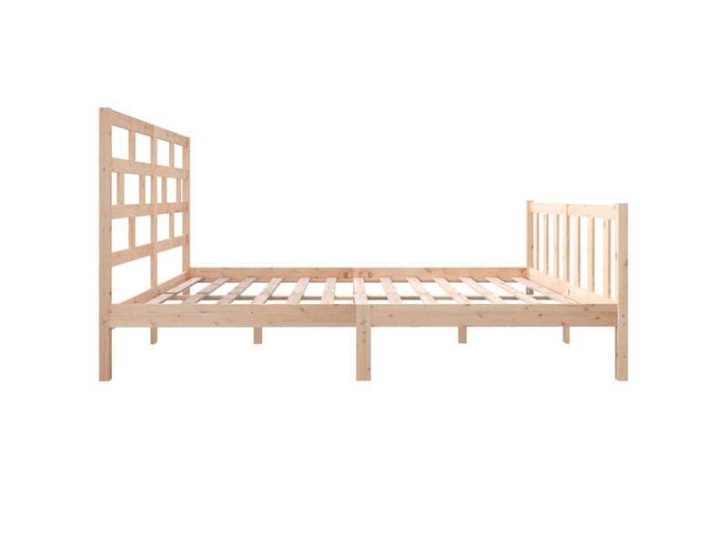  Lit double- lit adulte -  cadre de lit sans matelas bois massif 160x200 cm  - Conforama D